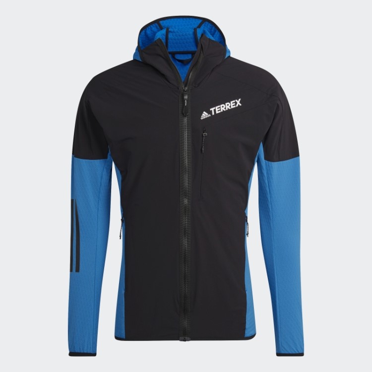 Jaqueta Com Capuz Azul Choque Techrock Flooce Wind Adidas