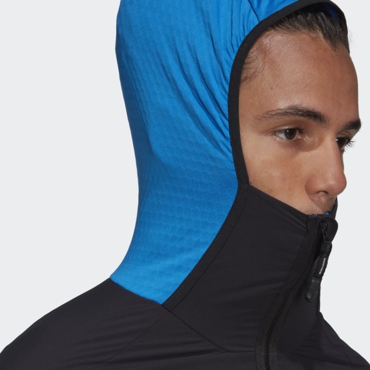 Jaqueta Com Capuz Azul Choque Techrock Flooce Wind Adidas