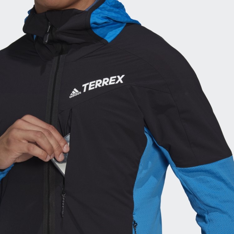 Jaqueta Com Capuz Azul Choque Techrock Flooce Wind Adidas